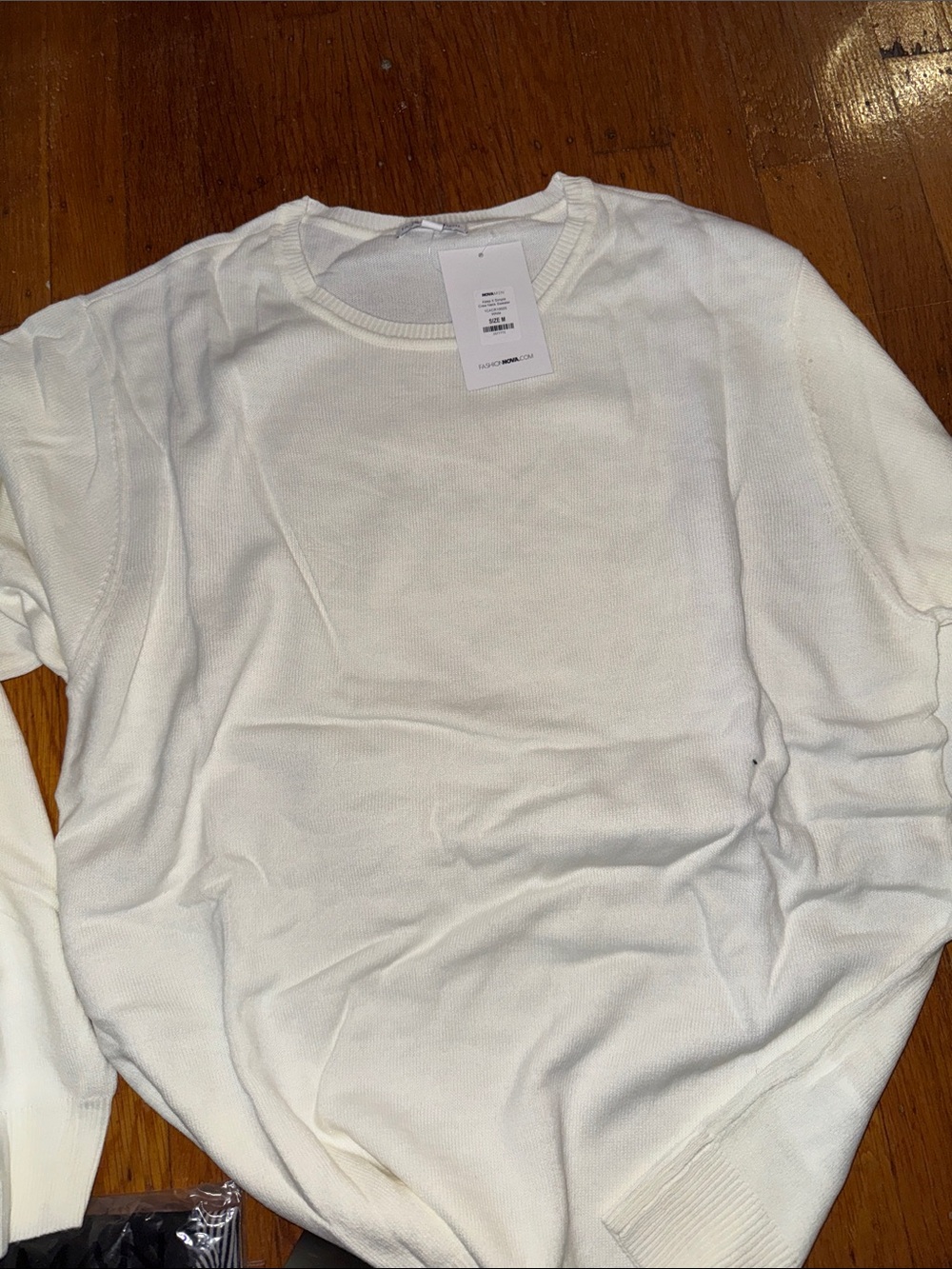 Fashion Nova Men's White Crewneck Sweater